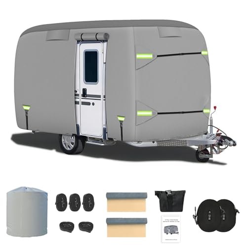 Fiberglass Travel Trailer Cover, Upgraded 8 Layers Top Fits 8 to Fits 08-10FT - Picture 2 of 7