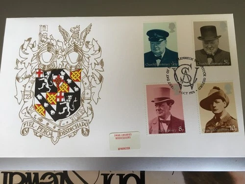 GB STAMPS RARE FIRST DAY COVER 1974 CHURCHILL FAMILY CREST WOODSTOCK