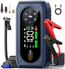 YaberAuto 5000A Car Jump Starter with Air Compressor, 150PSI Tire Inflator Blue