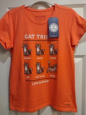 Life is Good Womens Small T shirt Cat Tricks ...