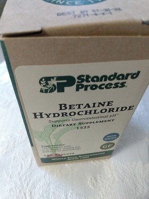 Standard Process - Betaine Hydrochloride - 180 Tablets New Sealed