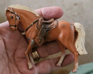 Vintage 50's Cast Lead Japan Carnival Cowboy Western Horse