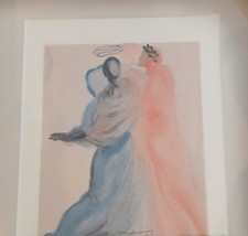 Salvador Dali Litografia  " La Divina commedia - Dante e Beatrice" 