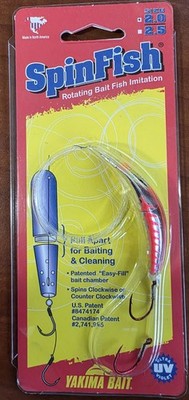 Yakima Bait SpinFish 2.0, 2''  Red Herringbone Trolling Plug, 702 MSRH