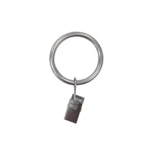 Brushed Nickel Steel Curtain Rings with Clips (Set of 10)