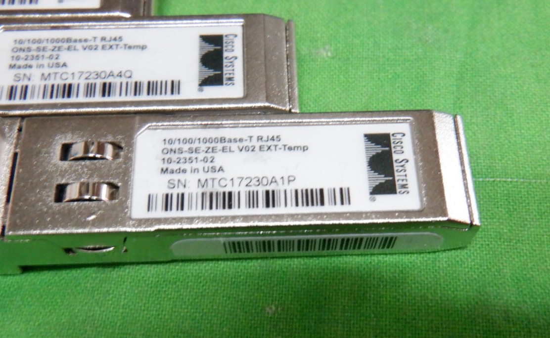 Cisco ONS-SE-ZE-EL SFP -10/100/1000BASE-T RJ-45   30-1466-01   LOT OF 4