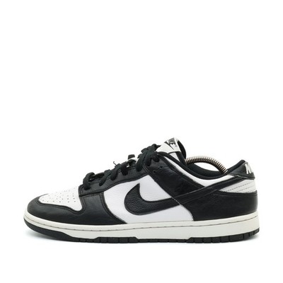 Nike Herren Dunk Low Retro Sneaker Schwarz/Weiß Leder Low-Top Skateschuh EU 44