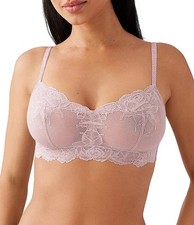 WACOAL Vivid Attraction Lace Bralette 810384 woodrose small white XL NEW
