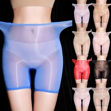 16) Sheer Underwear in Oil Shiny Style Sexy Boxer Briefs for Men Women