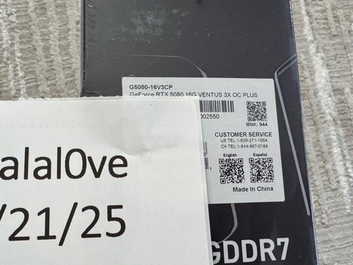 Sealed MSI Gaming RTX 5080 16G Ventus 3X OC Edition Graphics Card Ships Same Day - Afbeelding 5 van 5