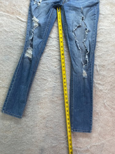 Jeans skinny Levi's donna Jr taglia 5M lavaggio medio vita bassa effetto invecchiato - Foto 6 di 11