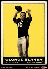 1961 Topps #145 George Blanda Oilers HOF Kentucky 3 - VG