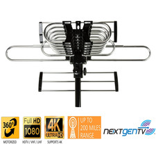 2026 Long Range Outdoor TV Antenna 360 Remote Rotate 4K NextGen Amplified