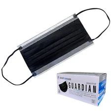 50 4-Ply ASTM Level 3 Black White Stripe Surgical Medical Masks by PlastCare USA