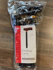 Equate Folding Cane for All Occasions, Height Adjustable, Black, 300 lb Capacity