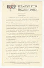 Doctor Faustus 1967 Original Production Notes Richard Burton / Elizabeth Taylor