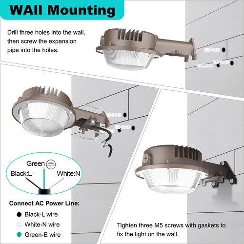 LED Barn Light 50W Dusk to Dawn Outdoor Yard Security Area Lighting w/ Photocell - Picture 10 of 15