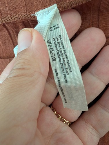 Free People Terra Cotta Brown Ribbed Bodysuit Boat neck Medium Long Sleeve - Picture 5 of 5