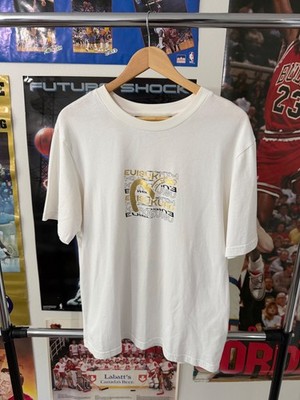 Evisu Kuro Gold Logo Designer Streetwear Retro White T-Shirt Size Large