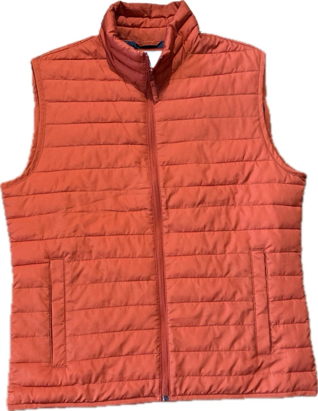 Gap Men’s M Windproof Water Resistant Orange Quilted Lightweight Puffer Vest EUC