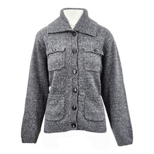 M S Thunder Grey Knitted Button-Up Jumper with Pockets RRP  39.50