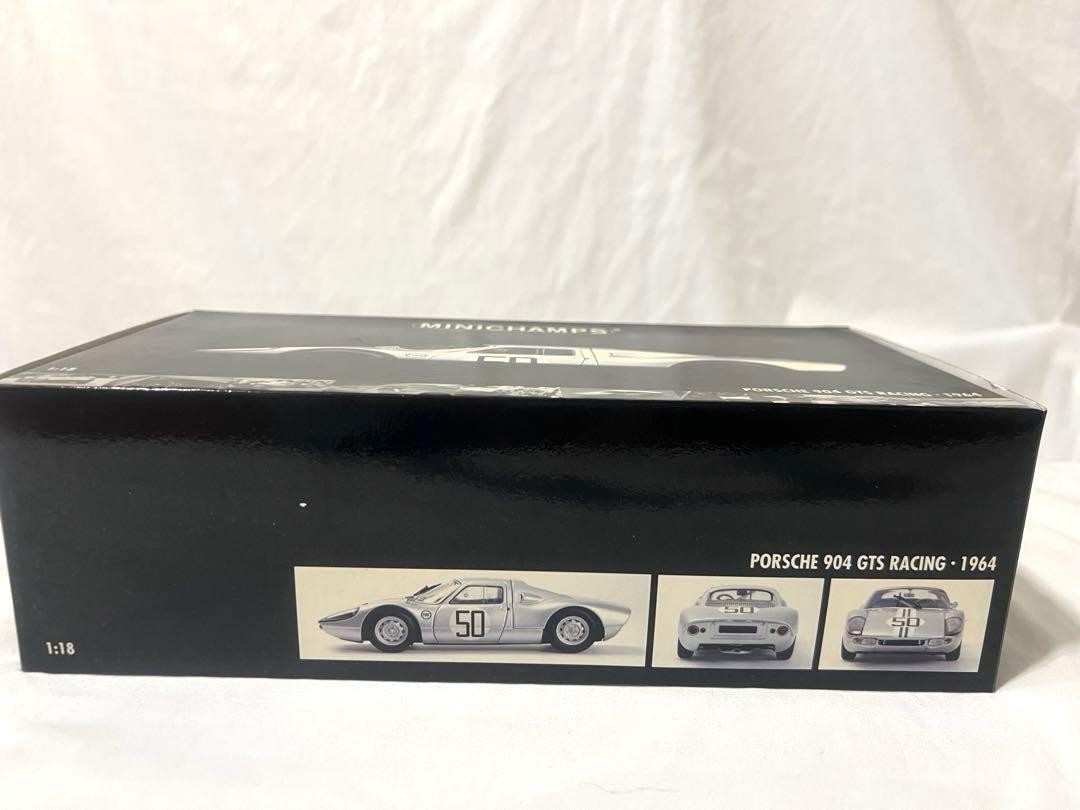 Minichamps 1/18 Porsche 904 GTS Racing 1964 Silver Collectible