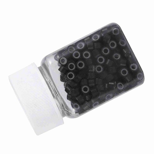 500PCS Professional Lined Hair Extension Rings Beads Link Tube Tool (Black) - Picture 4 of 22