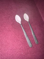 Gerber Baby Stainless 2 Rubber Soft Bite Spoons Vintage USA Made