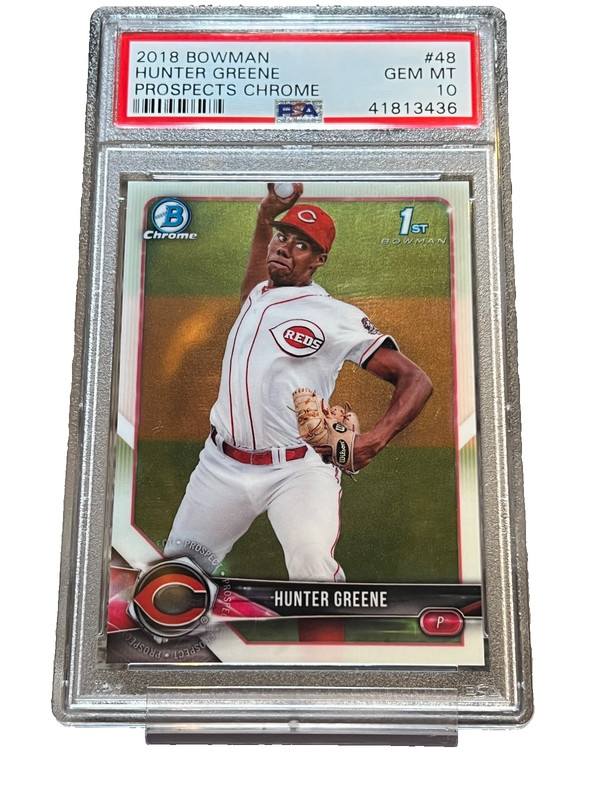 2018 Bowman Chrome 1st Bowman Hunter Greene PSA 10 RC Rookie