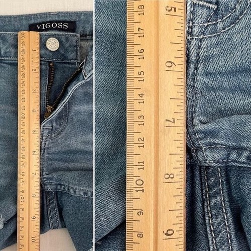 Vigoss The Jagger Distressed Jean Shorts Size 26 XS Cut Off Raw Hem Denim Short - Picture 9 of 10