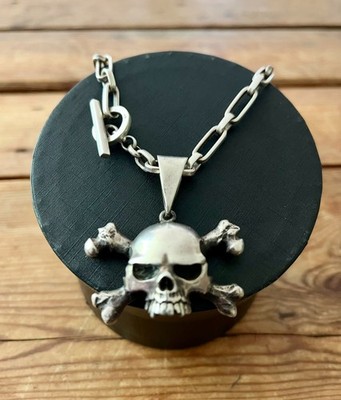 The Great Frog Slash Cross bone skull pendant. Only Pendant = No Chain