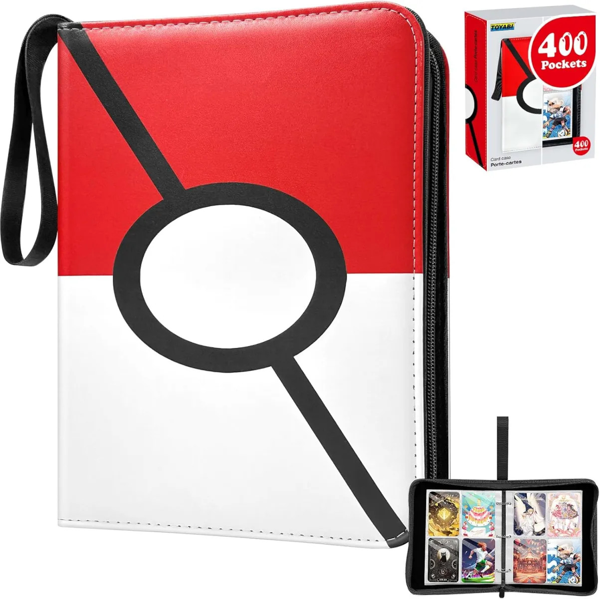 Trading Card Binder 4 Pocket 400 Card Album 50 Pages Zip Folder TCG By TOYABI