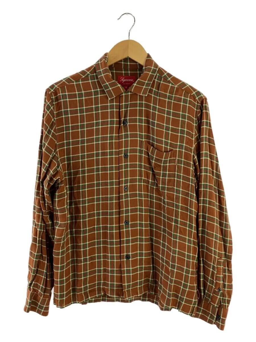 Supreme 19Ss/chemise rayonne à carreaux/chemise à manches longues/S/rayonne/brw