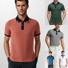 Mens Contrast Collar Polo Shirt