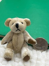 Small Teddy Bear Plush Jointed Pre Owned 2 3/4 d