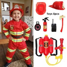 Firefighter Halloween Cosplay Uniform Toys Children Kids Firemen Costume Party