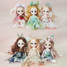 6PCS 6In Small Princess Little Girl Miniature Dolls for 3+Year Old Little Girl