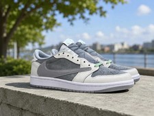 NEW MEN - Travis Sc0tt x Jordan 1 Low White Grey Size US 7-12