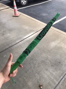 Vintage Crayola Crayons Rainbow Colorful Kids Size Umbrella With Green Sleeve