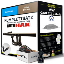 Anhängerkupplung abnehmbar für VW Golf III Cabrio +E-Satz AHK