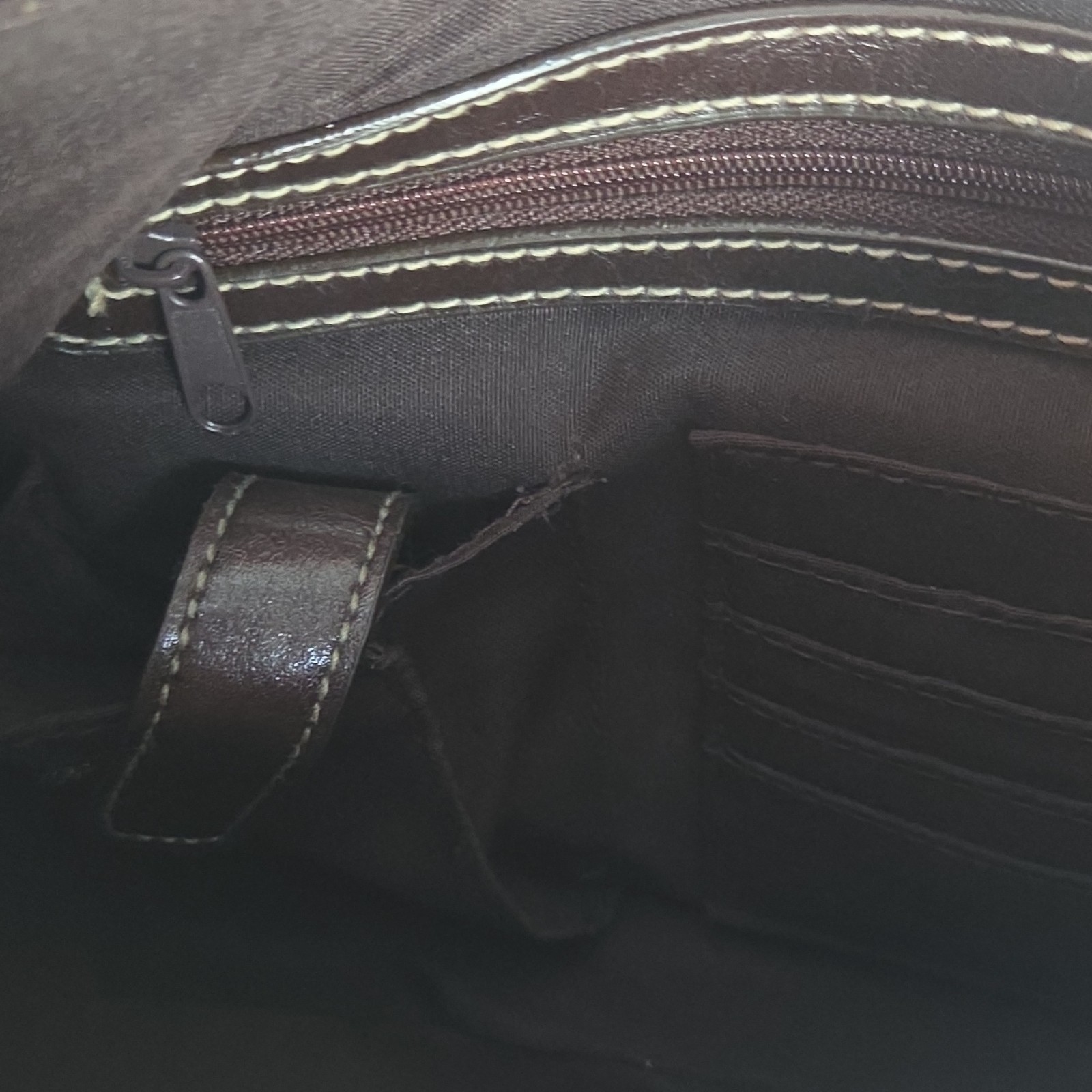 Brown Patchwork Shoulder Bag with Gold Hardware &… - image 8