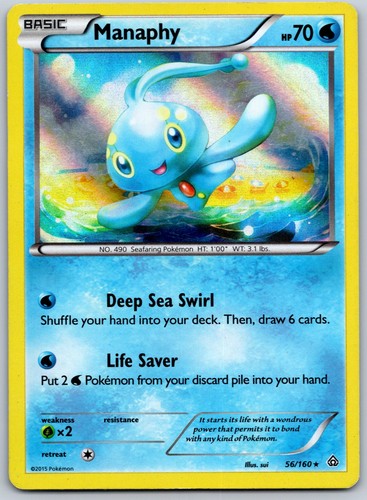 Manaphy 56/160 XY - Primal Clash Holo Rare Pokemon TCG HP English 2015