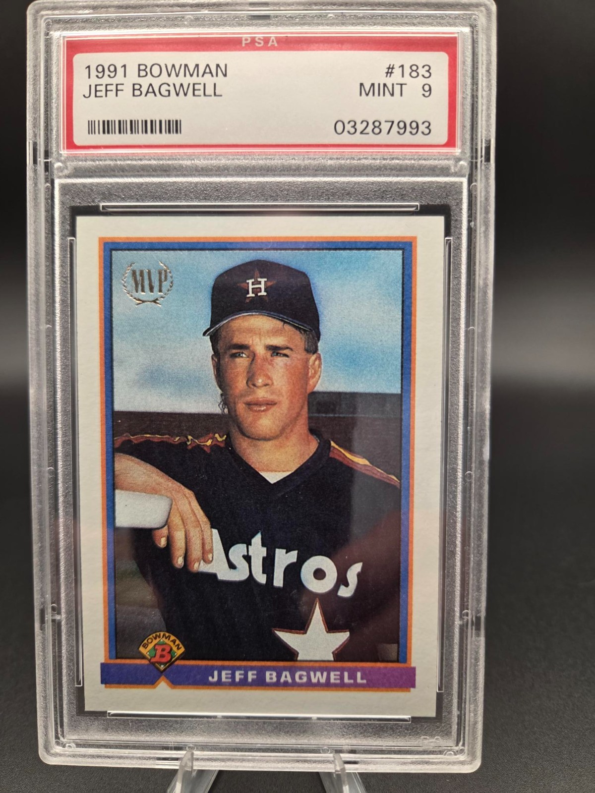 1991 BOWMAN #183 JEFF BAGWELL RC.................PSA 9