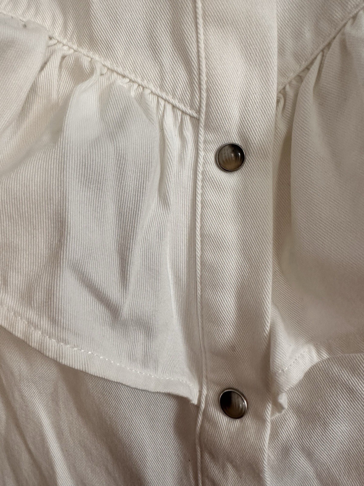 Sézane Ruffle Collared Button-Down Blouse 100% Co… - image 3