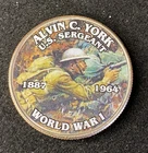 Colorized Kennedy JFK Half Dollar World War I Battle Of Alvin C. York Free Ship