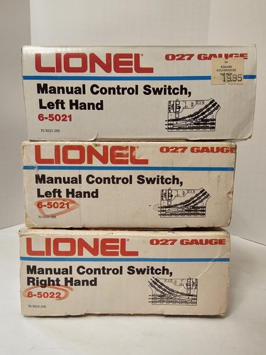 (3) Lionel O27 Manual Control Switch 6-5022 Right Hand and 6-5021 Left - Picture 9 of 9