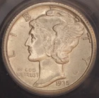 1935-S Mercury Dime. ANACS AU-58. Starts at .99. NO RESERVE