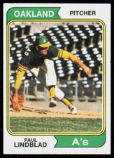 1974 Topps Base Set Paul Lindblad Oakland Athletics #369