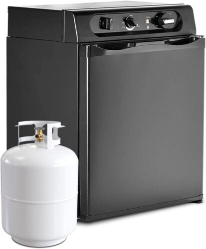 Smad 3 Way Gas Fridge Campervan Caravan RV Leisure Motorhome Black Refrigerator - Picture 3 of 14