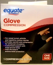 Equate Glove Compression, One Size  Black, 1 Glove - FREE SHIPPING